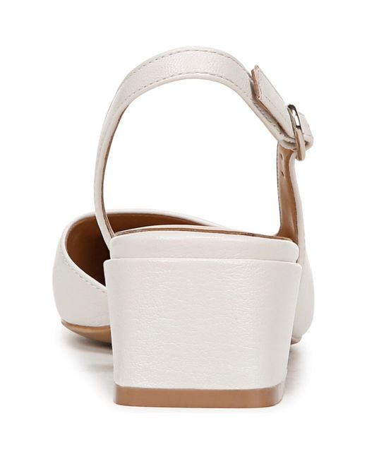 Naturalizer White Jayla Mid-heel Square Toe Slingback Pumps