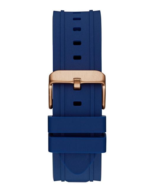 Guess Blue Multi-function Silicone Watch 46mm for men