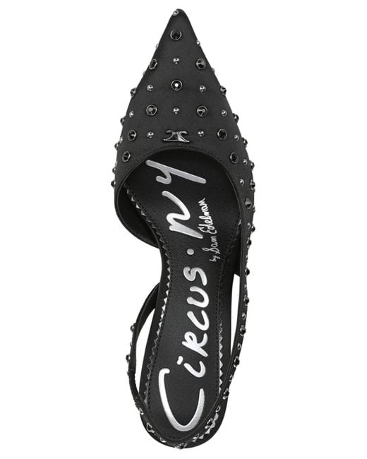 Circus by Sam Edelman Black Tallie Rhinestone Pointed-toe Asymmetrical Pumps