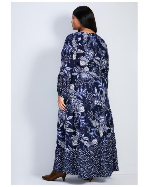 Avenue Blue Tiered Maxi Dress