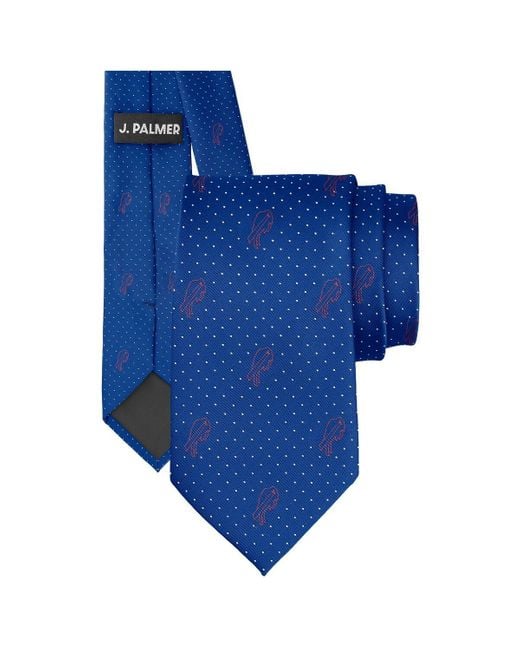 J. Palmer Blue Buffalo Bills Game Day Polka Dot Tie for men