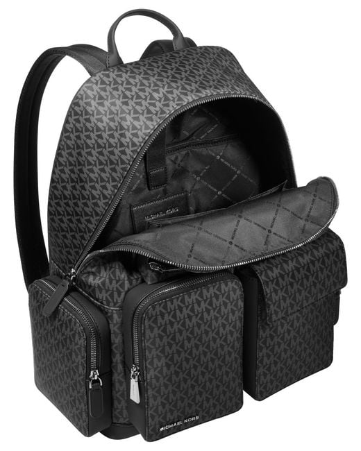 Michael Kors Black Large Top Zip Backpack for men