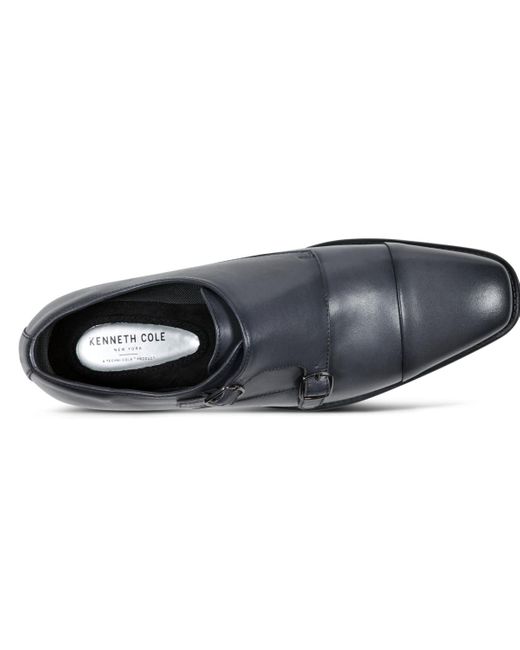 Kenneth Cole Black Charles Double Monk Strap Shoe for men