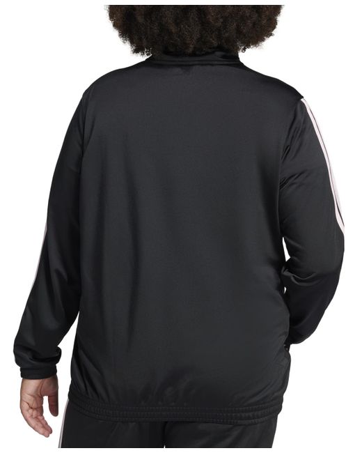 Adidas Black Plus Size Essentials Tricot Three Stripes Track Jacket