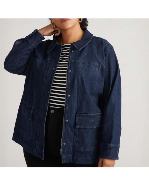 UNIVERSAL STANDARD Blue Plus Size Denim Utility Jacket