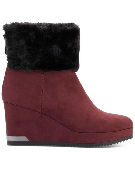 Donna karan outlet wedge boots