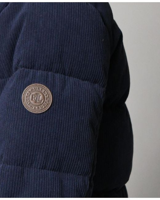 Ralph Lauren Blue Cord Puffer Jacket