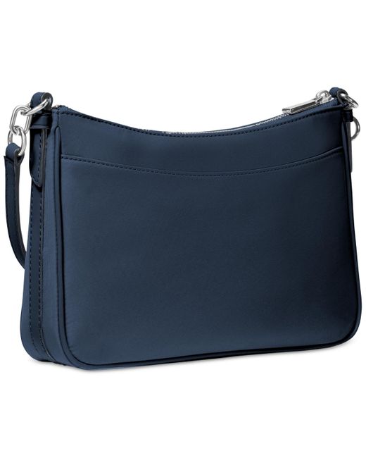 Michael Kors Blue Michael Jet Set Small Top Zip Nylon Pouchette Crossbody