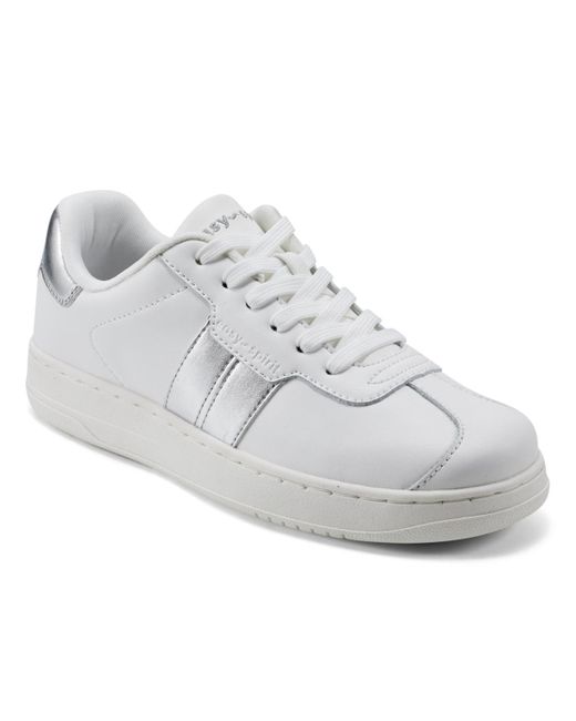 Easy Spirit White Caren Round Toe Casual Lace-up Sneakers