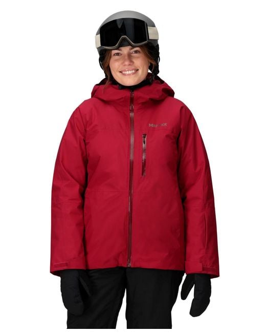 Marmot Red Helmet Compatible Hooded Jacket
