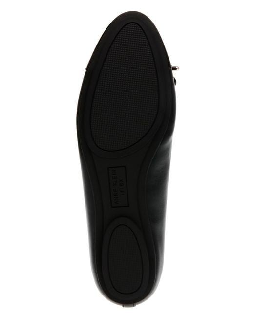 Anne Klein Black Luci Cap Toe Ballet Flats