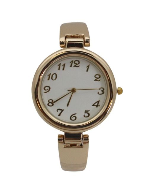 Olivia Pratt Plain Texture Metallic Bangle Watch