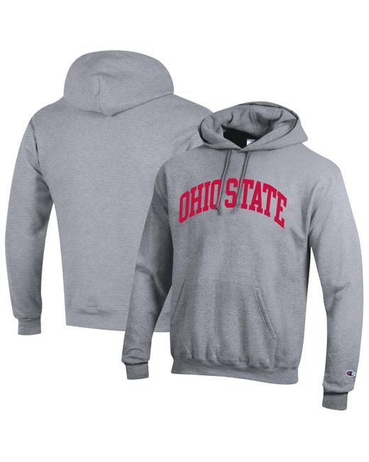 Champion Gray Ohio State Buckeyes Basic Arch Fleece Pullover Hoodie for men