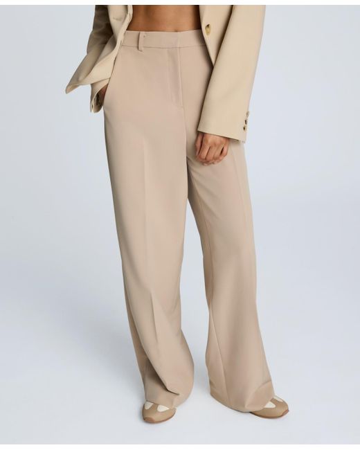 Kenneth Cole Natural Luxe Twill Fly Front Wide Leg Pants