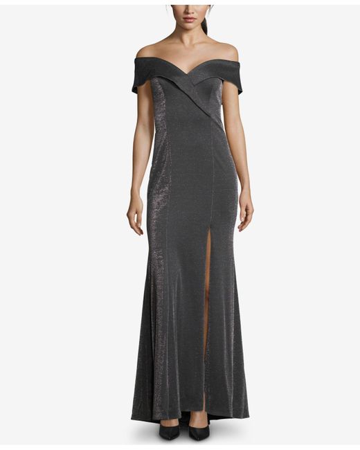 Xscape Offtheshoulder Glitter Gown Lyst
