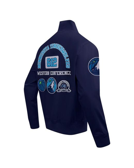 Pro Standard Blue Minnesota Timberwolves Area Code Twill Full-zip Jacket