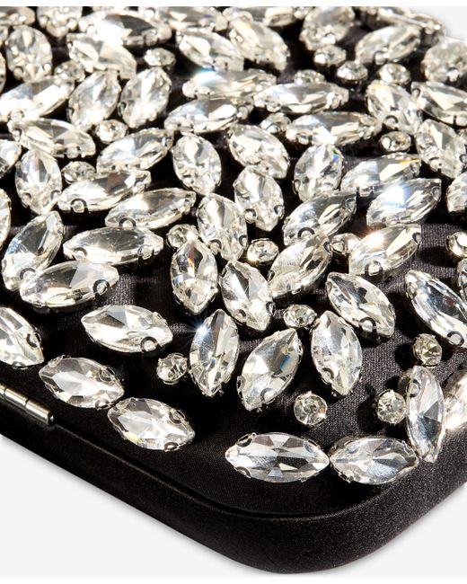 INC International Concepts Black East West Embellished Small Minaudiere