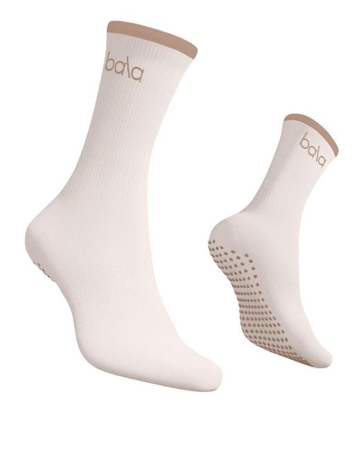 Balà White Crew Grip Socks