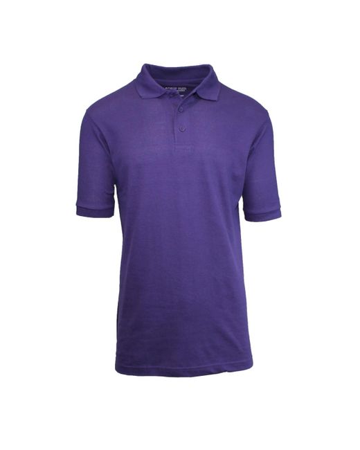 Galaxy By Harvic Purple Short Sleeve Pique Polo Shirts for men