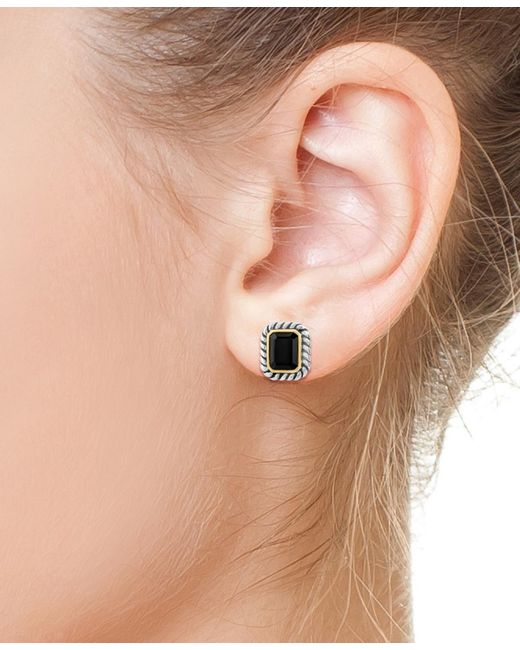 Effy Black Effy Rope-framed Stud Earrings