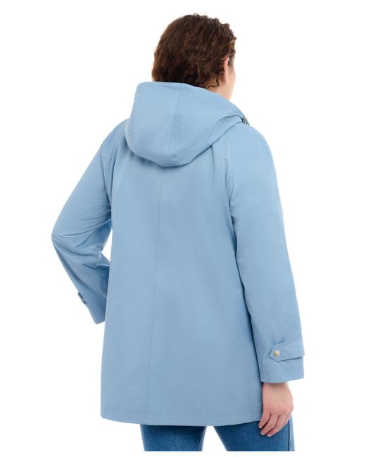 Michael Kors Plus Size Hooded A-line Coat in Blue | Lyst Canada