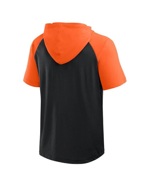 Fanatics Orange Baltimore Orioles Prime Raglan Short Sleeve Hoodie T-shirt for men