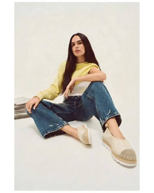 J/Slides Natural Bridget Leather Flat