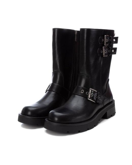Xti Black Biker Booties By