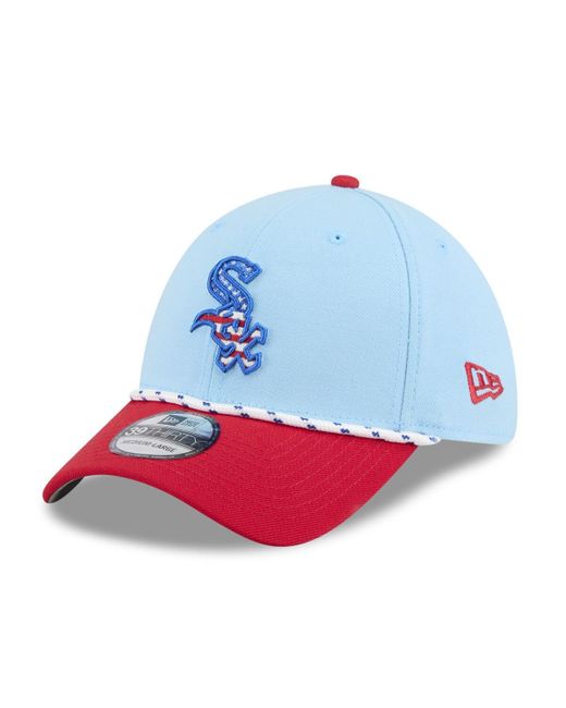 KTZ Light Blue/red Chicago White Sox 2025 Fourth Of July 39thirty Flex Hat for men