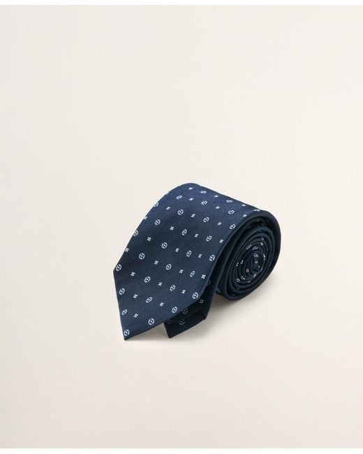 Mango Blue Silk Patterned Tie for men