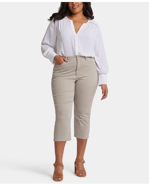 NYDJ White Plus Size Joni Relaxed Capri Jeans