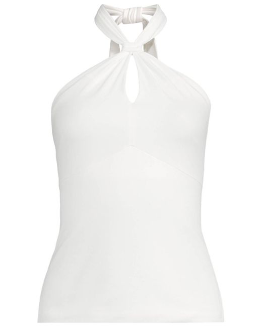 Lands' End White Slender Twist Front Halter Top