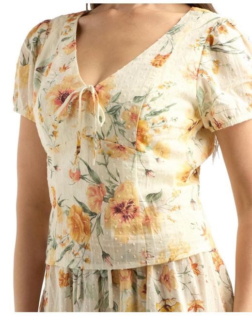 Bcx Multicolor Textured V-neck Top