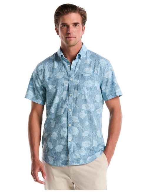 Original Penguin Men's Blue All-over Flower Print Collared Shirt - www.disolcolor.com Original Penguin Men's Blue All-over Flower Print Collared Shirt - www.disolcolor.com