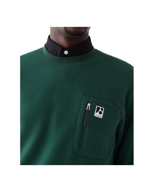 Frank And Oak Green Explorer Loose-fit Polar Fleece Sweater for men
