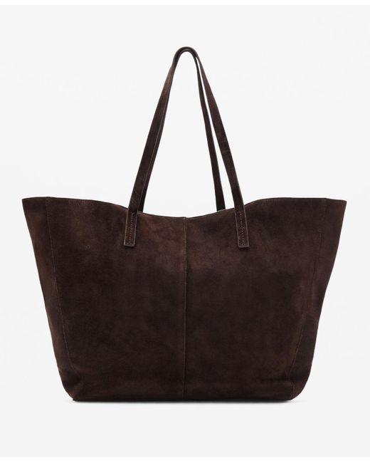 Mango Brown Suede Leather Shopper Bag