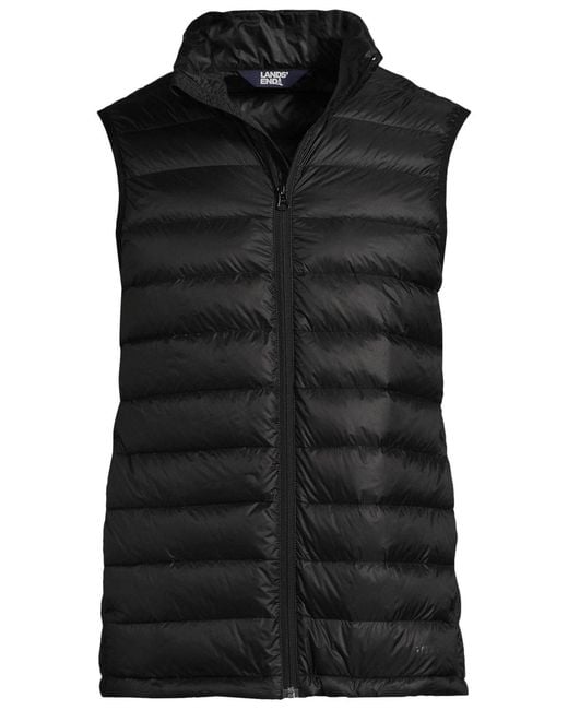 Lands' End Black Wanderweight Packable Down Vest