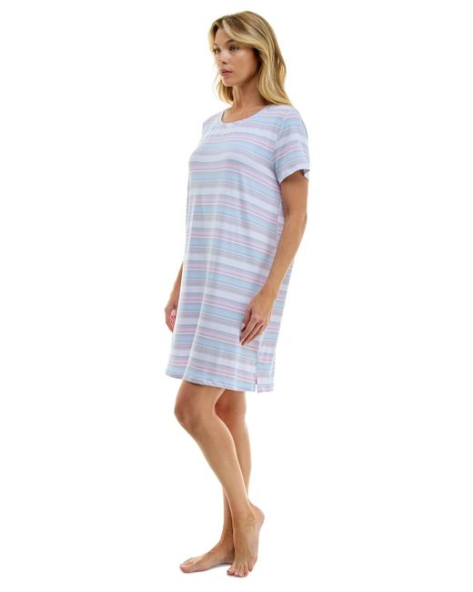 Roudelain Blue Printed Short-sleeve Sleepshirt