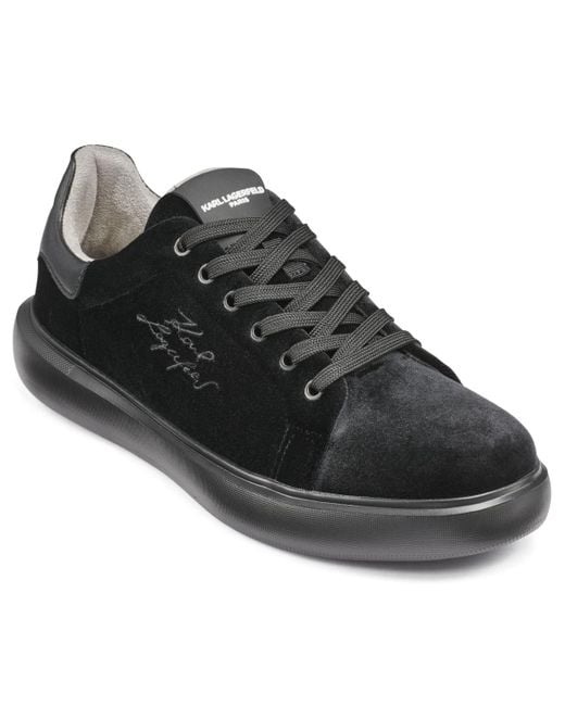 Karl Lagerfeld Black Round Toe Sneakers for men