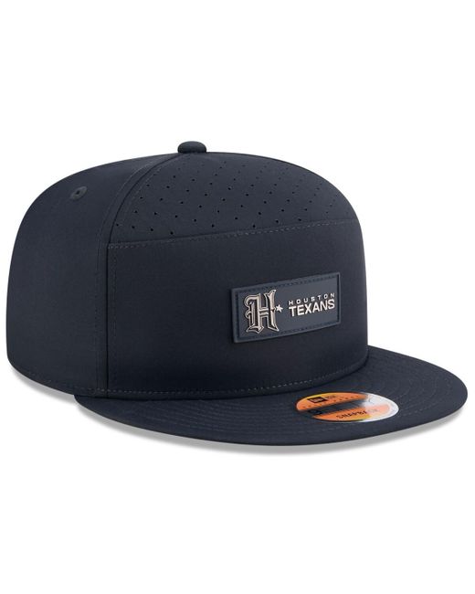 KTZ Blue Houston Texans 2025 Sideline H-town Split Panel 9fifty Snapback Hat for men