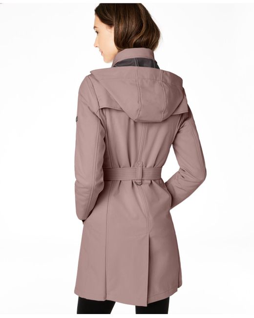 BGSD Women Leah Waterproof Hooded Mid Length Trench Coat