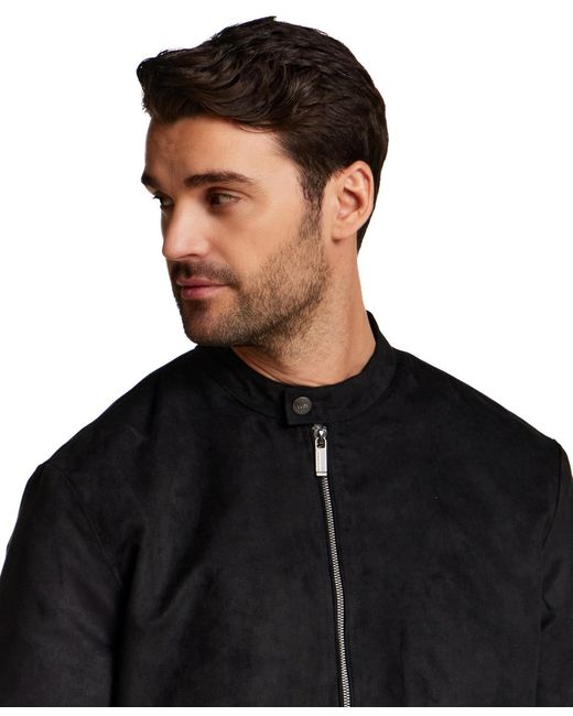 Weatherproof Black Moto Microsuede Jacket for men