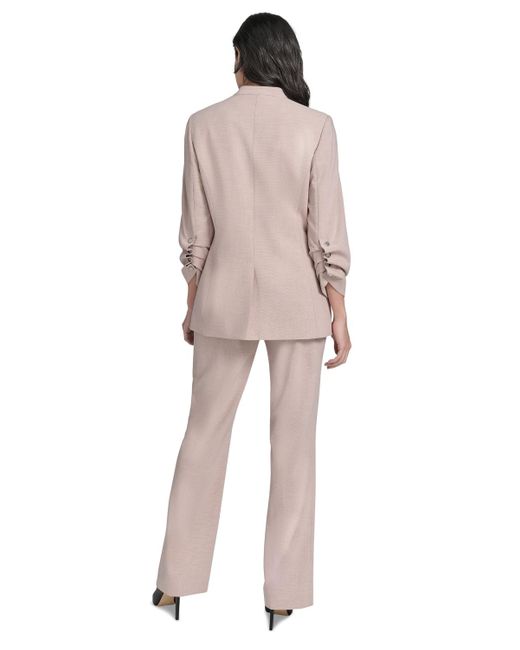 Calvin Klein Multicolor Petite 3/4-sleeve One-button Blazer