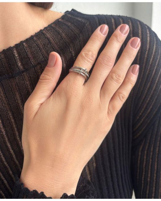 Adornia White Connected 3-piece Stack Ring