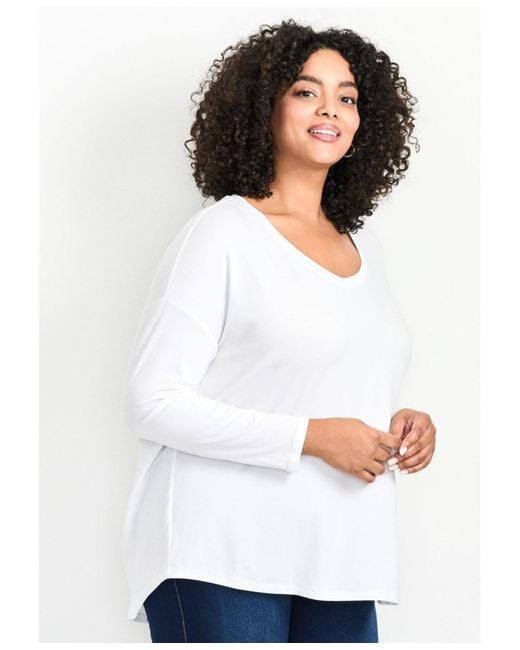 Avenue White Plus Size Taya Essential Top