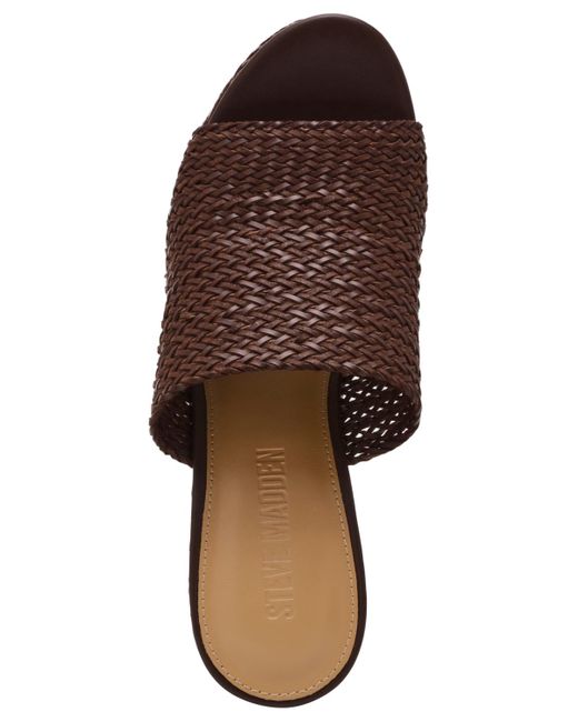 Steve Madden Brown Cassi Platform Wedge Slides