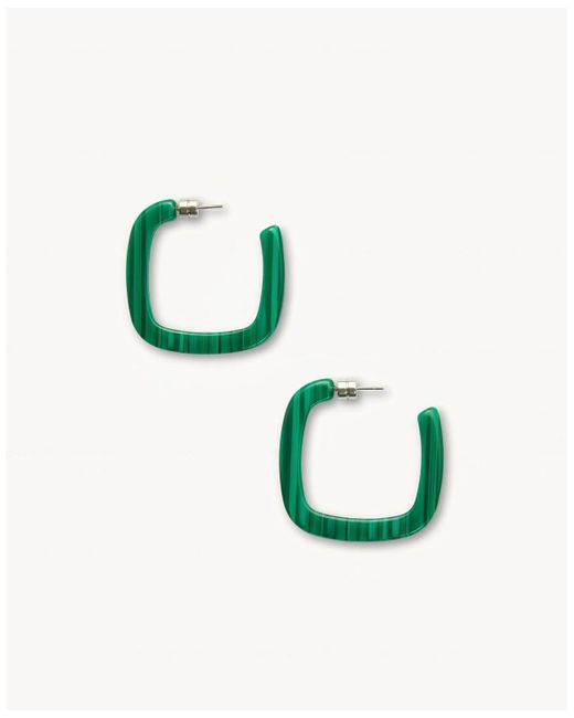 Machete Green Midi Square Hoops