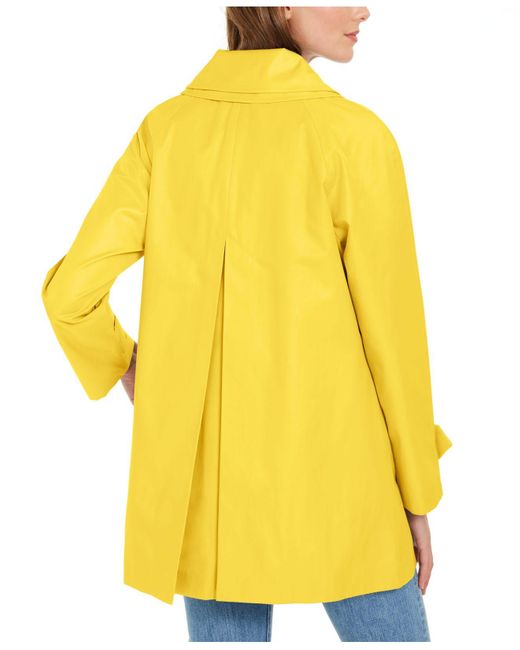 London Fog Cotton Hooded Waterresistant Raincoat in Lemon (Yellow) Lyst