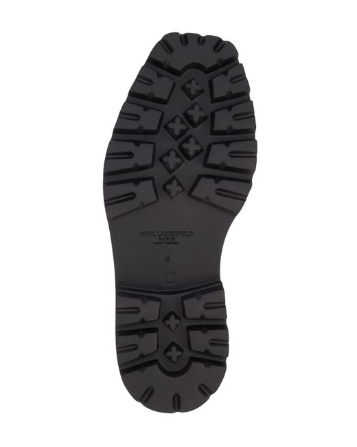 Karl Lagerfeld Black White Label Collection Front Logo Penny Loafers for men