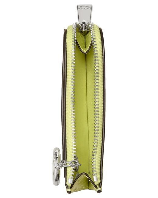 Kate Spade Green Smooth Mini Zip Card Case